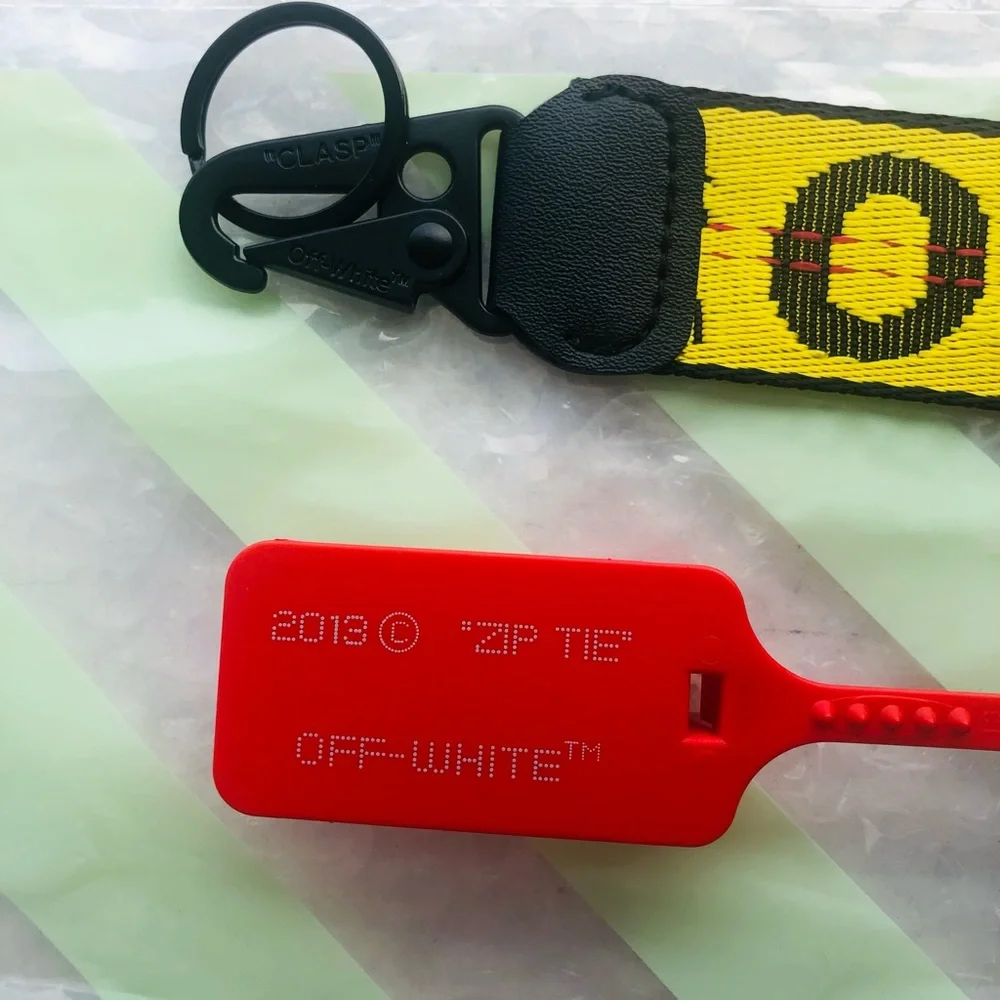 Off-White Yellow and Black Belt with Red Tag